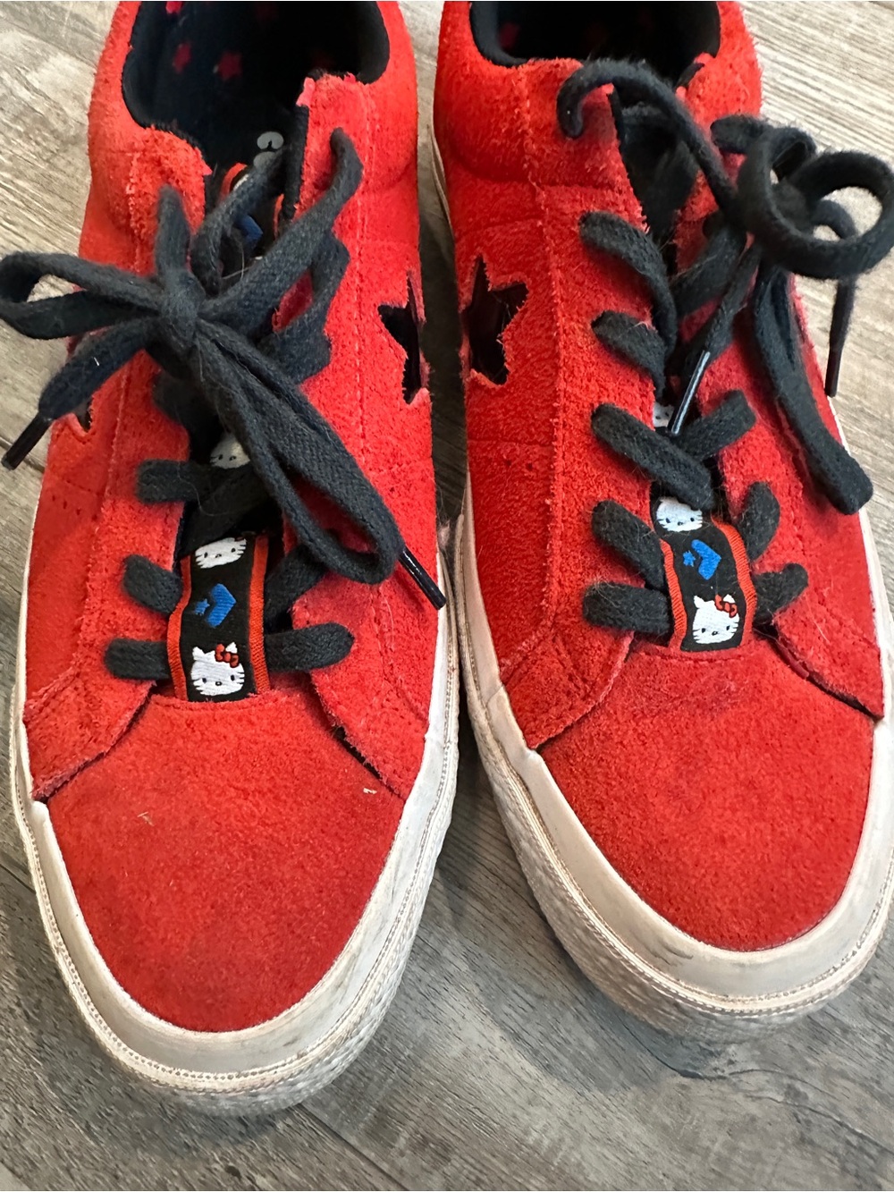 Women’s Converse Red Suede Hello Kitty Sneakers